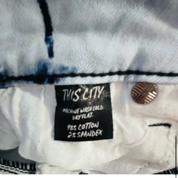 This City-Acid Wash Tie Dye Denim Shorts - Picture 5 of 5